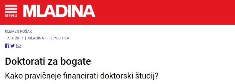 Jernej Zupanc podal izjavo o novi Uredbi o sofinanciranju doktorskega študija