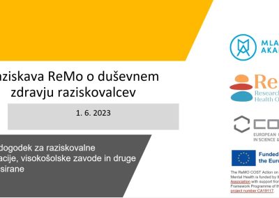 Spletni seminar ReMO COST o anketi o duševnem zdravju raziskovalcev – junij 2023